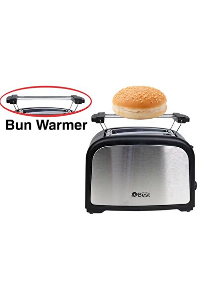 Techno Best محمصة كهربائية من الفولاذ المقاوم للصدأ لشريحتين/تحميص فعال مع خاصية التحمير 750 واط - Bet-01s