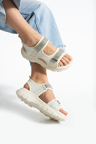 HVZ Exclusive Bež ženske ergonomske udobne SandaleVanjske Mekan đon Sandale