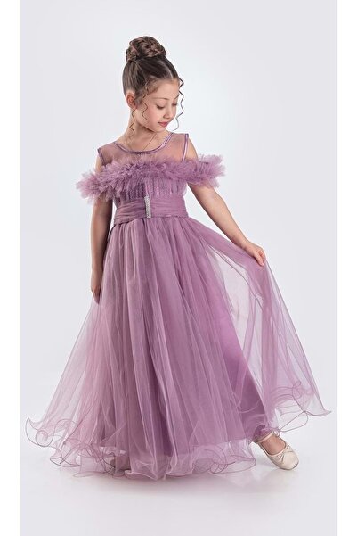 s.t. sebat tekstil Βραδινό φόρεμα για κορίτσια Τούλι τεμαχίων SB723 MÜRDÜM