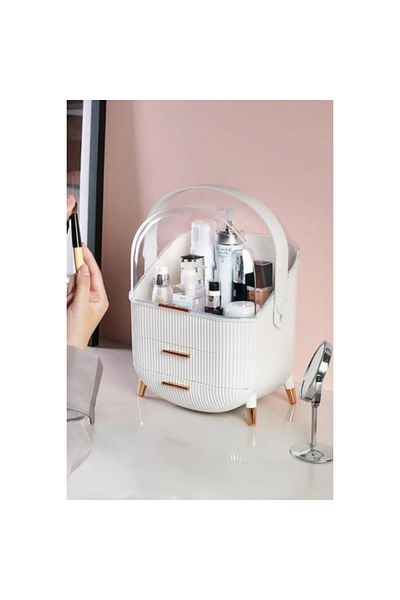 BulutRetail Cosmetic Organizer with Drawers White