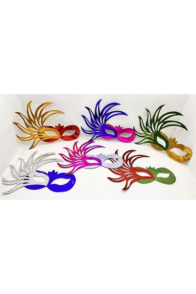 TEKNOART Colorful Paper Party Prom Mask 6 Pieces