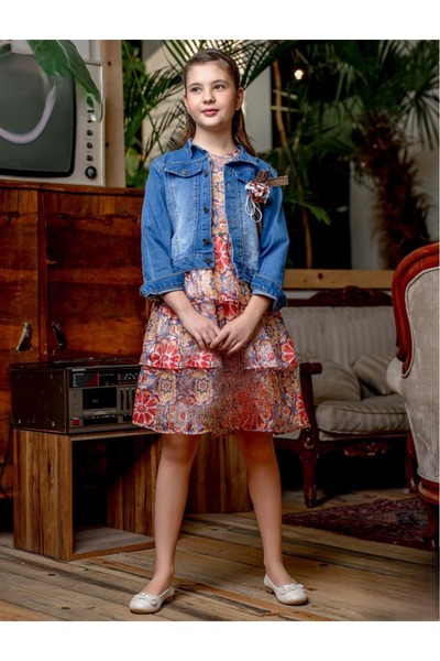 s.t. sebat tekstil طقم فستان مع جاكيت ودانتيل SB718