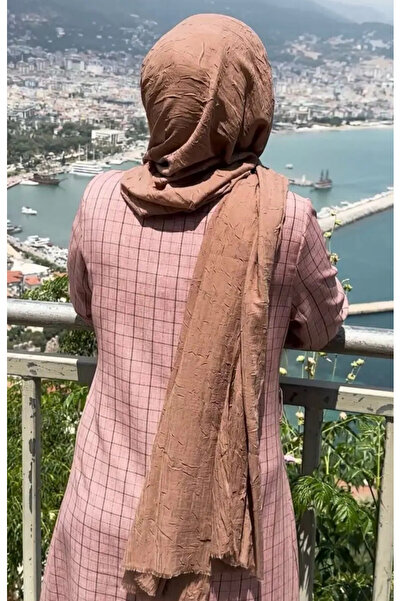 Sekine İpek Bambu Kraş Şal Kahverengi