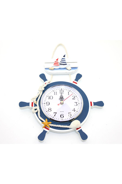 MEKs ساعة الدفة البحرية الخشبية موديل 2