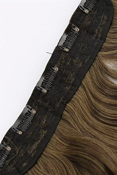 TakıDolabı Isıya Dayanıklı Yarımay Çıt Çıt Saç Kahve Sarı Ombre Dalgalı 60 Cm...