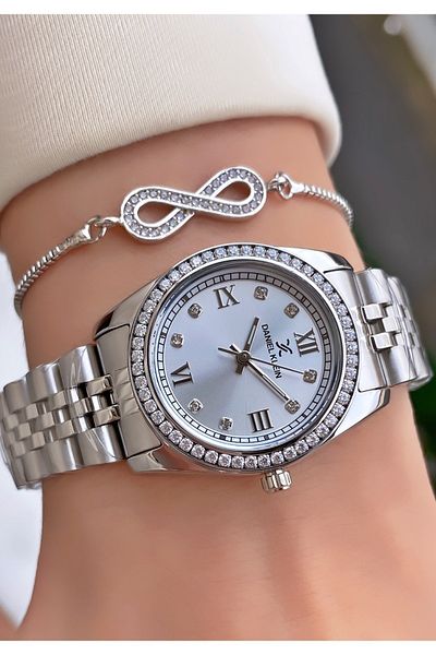 Daniel Klein Brand Silver Color Women's Wristwatch - Bracelet Gift