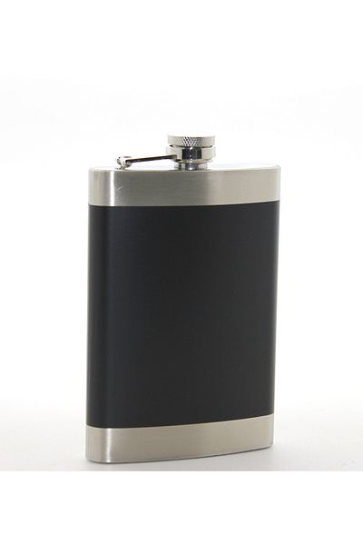 Acousticworld Stainless Steel Single 9 oz Flask Black Color