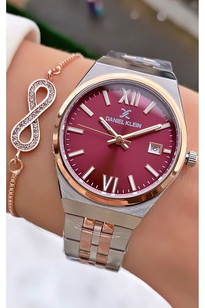 Daniel Klein Brand Rose Silver Color Women's Wristwatch with 2 Years Warranty - Bracelet