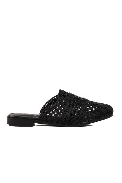 Pierre Cardin Black Knitwear Lightweight Closed Front Straw Slippers Women's Slippers Pc-54712 Z