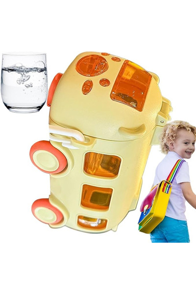 AYACO Children's Water Bottle with Bus Figure, Cute Design Water Bottle