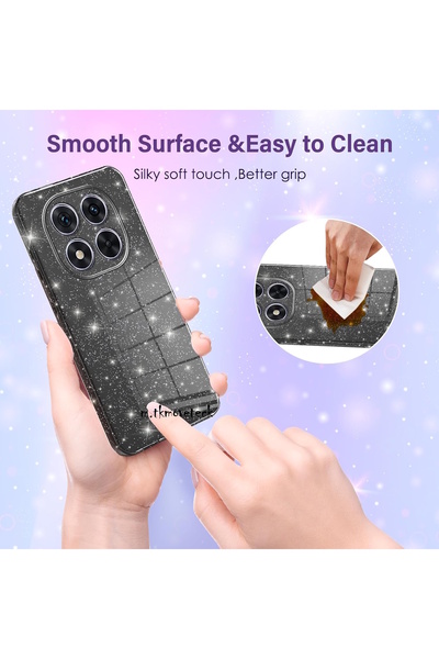 m.tk moveteck Xiaomi Redmi Note 14 Pro 4G Kılıf Simli Yaldızlı Darbeye Dayanıklı Kamera Korumalı Parlak Silikon