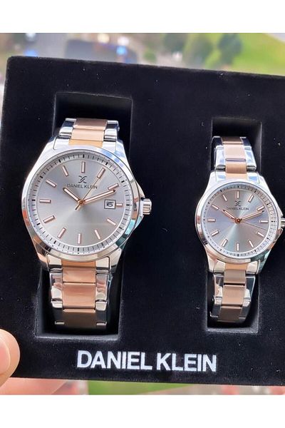 Daniel Klein Rose Silver Color Steel Cord in Box Dear Wristwatch + Bracelet