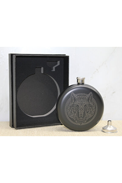 TTT Wolf Motif Flask Set with Funnel