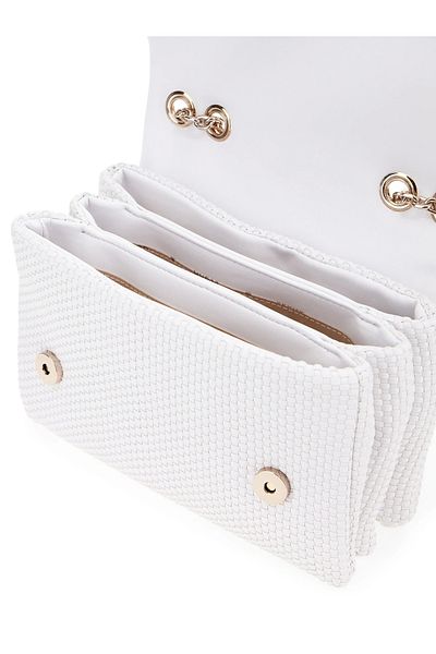 Guess Phaedra Convertible Xbody Flap Women's White Crossbody Bag Hwwg9638210-Whı