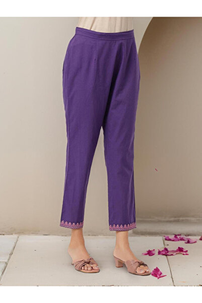 Ishin By Styli Embroidered V Neck Kurta and Pants with Dupatta Set