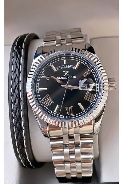 Daniel Klein Brand Silver Color Men's Wristwatch - Bracelet Gift