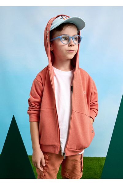 MAYORAL Mioral Orange Zippered Cardigan for Ages 04-10