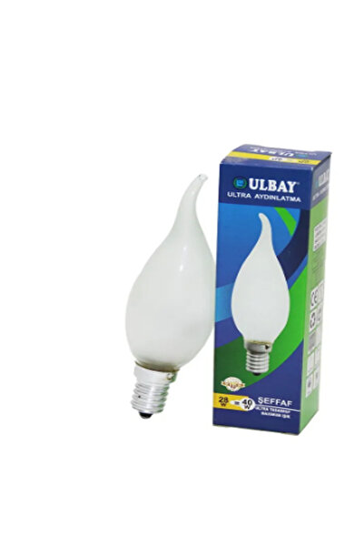Ulbay Halojen ( 28w & E14 ) ( Sarı Renk ) Kıvrık Soft Mum Ampul