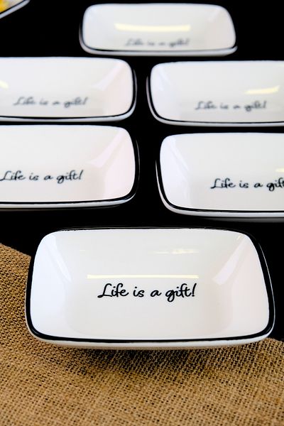 tabakevi Plate House Porcelain Motto Gift Boat Plate 6 Pieces 17X12X3Cm