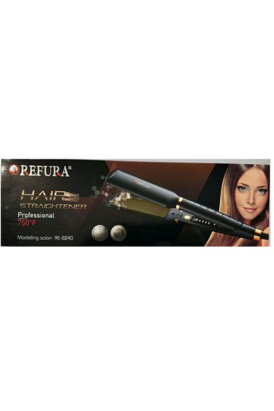 REFURA Ceramic Hair Straightener Temperature Setting Upto 750 Degree Fahrenheit Black RE-8240