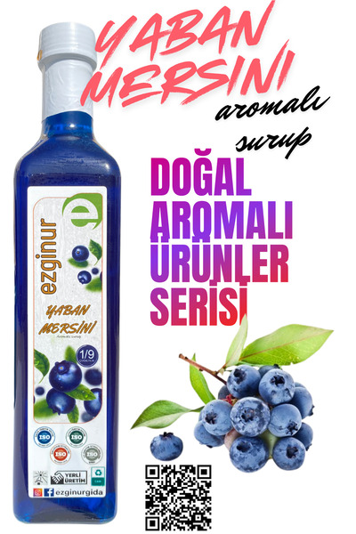 Ezgi Nur Gıda 650 gr Doğal Aromalı YABAN MERSİNİ Şurubu Konsantre Yoğun Aroma...