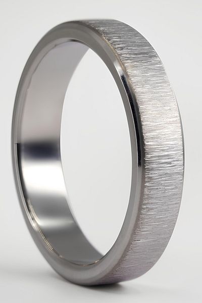 Takı Dükkanı 6mm Angular Brushed Matte Plain Women Men Steel Wedding Band Ring Cl47