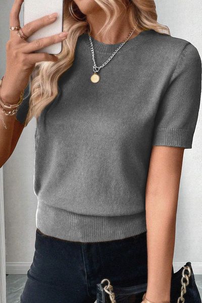 citystyle Κοντομάνικη μπλούζα Lycra Crew Neck Γκρι