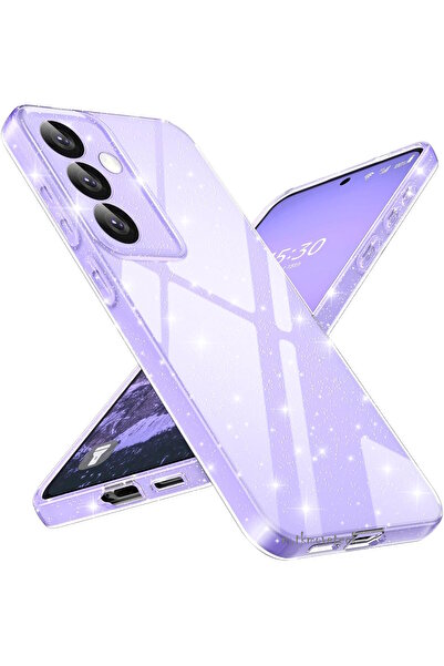 m.tk moveteck Samsung Galaxy A36 Kılıf Simli Yaldızlı Darbeye Dayanıklı Kamera Korumalı Parlak Silikon Kenarlı