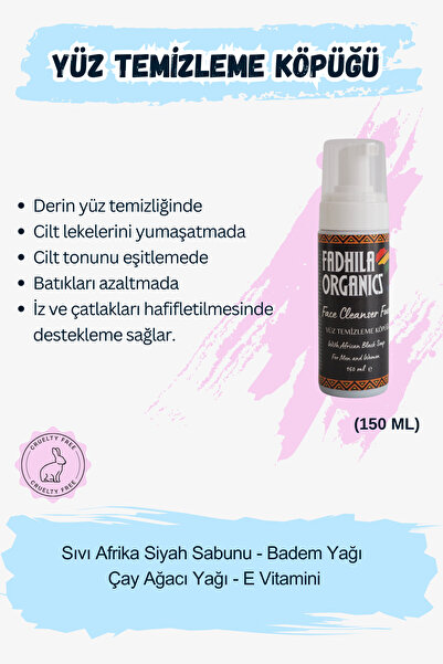 Akne & Leke Karşıtı, Cilt Tonunu Eşitleyen, Afrika Siyah Sabunlu Yüz Temizleme Köpüğü - 150 ml