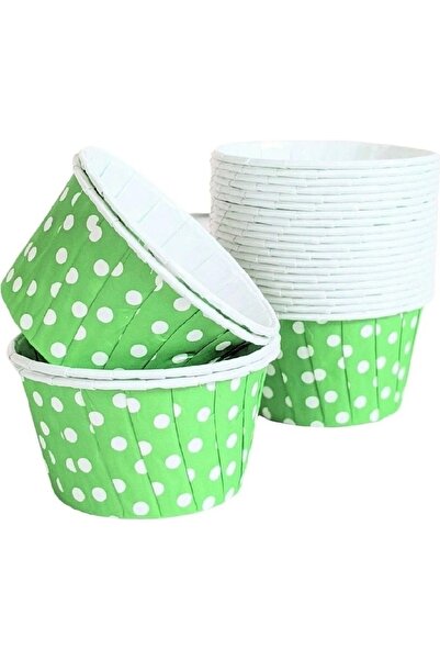 Dolphin Green Polka Dot Paper Muffin Cake Capsule 50Pcs