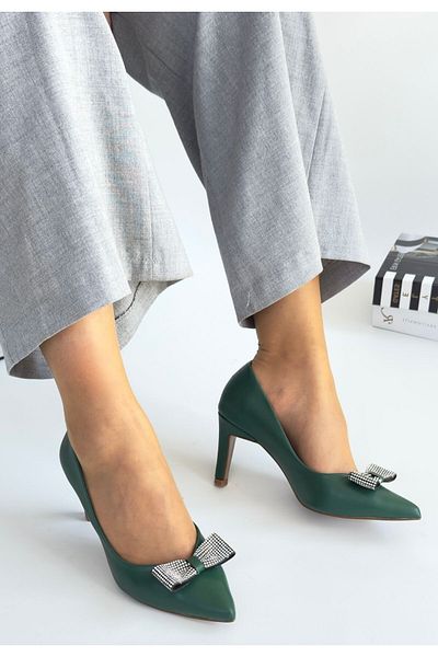 doremodam Keana Green Skin Heeled Shoes - Lisinya
