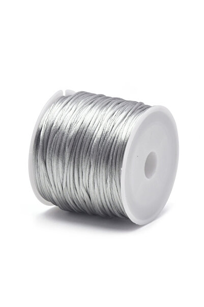 Choice خيط من النايلون بسمك 1.5 مم، بطول 22 مترًا، مصنوع من خيوط الساتان الرمادية، مناسب للعقد الصينية والمكرمية والعقد الثلاثية