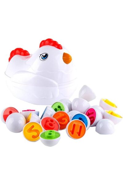 COOYA Find & Match Number Matching Eggs with Hen/Chicken Carrying Case ,Baby Toys,Best Gift