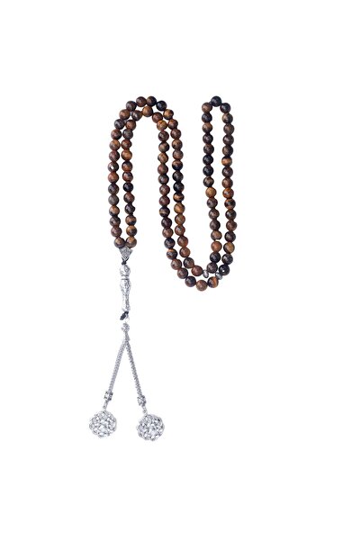 Zeynep Büyükbay Mărgele de rugăciune din piatră naturală Tigress Eye din 99