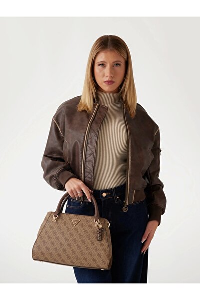 Guess Noelle Luxury Satchel Women Brown Handbag Hwbg7879070-Lgw