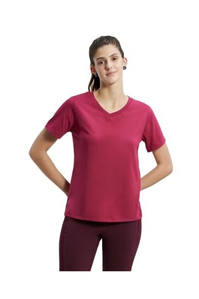 JOCKEY Atheisure-Womens T-Shirts AW88-0105-RED MELANGE