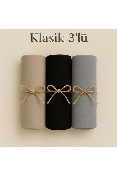 mim eşarp Χτενισμένο Βαμβακερό Σάλι Classic Σετ 3 τεμ