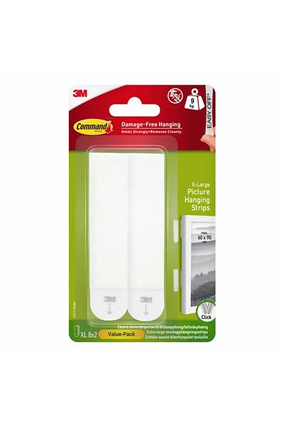 3M Command Picture Hanging Strips (8 Pairs, White)