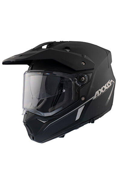 AXXIS Wolf DS Adventure helmet Solid Matt Black(Mat Siyah)