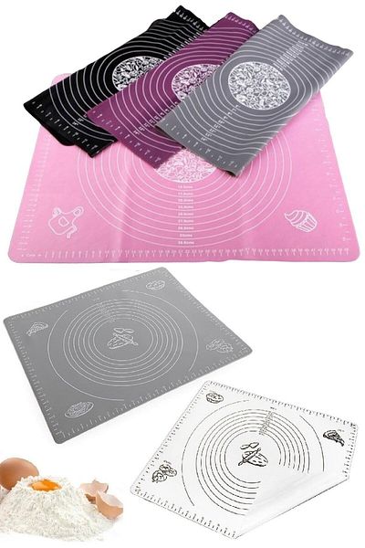 Tilbe Home Silicone Dough Mat - Dough Rolling Pastry - Oven Mat - Measured - Colorful - Large Size