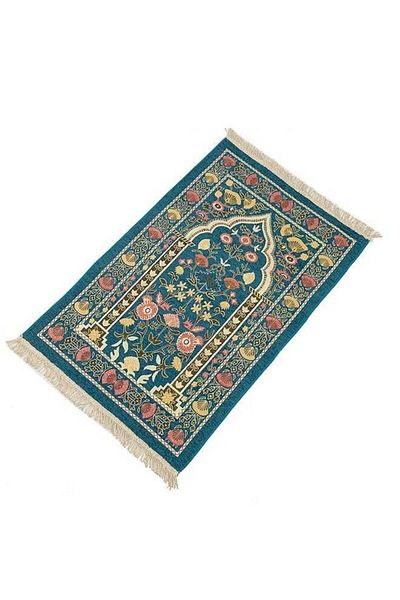 COOYA Portable prayer mat, rich pattern design, comfortable touch, 110*70cm, easy to clean, blue