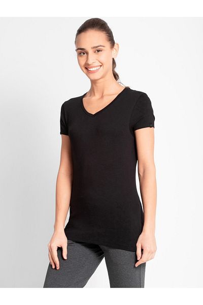 JOCKEY 24X7 V-Neck Tee 1359-0105-BLACK