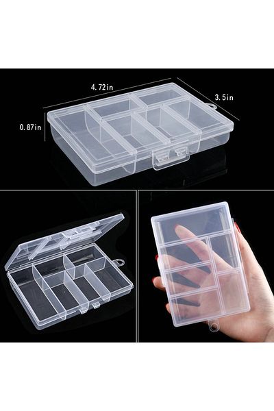 Choice 12x8.5x2.2cm Transparent Plastic Storage Jewelry Box Compartment Adjustable Container For Beads Earr
