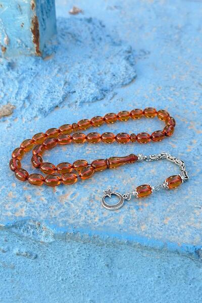 TESBİHKENTİ حبات الشعير، مسبحة صلاة من العنبر الناري المخبوز بشكل جميل