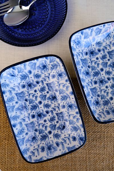tabakevi Plate House Porcelain Blue Heaven Boat Plate 2 Li 17X12X3Cm