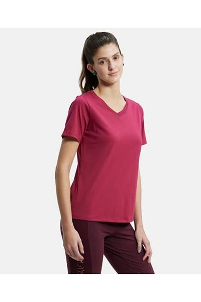 JOCKEY Atheisure-Womens T-Shirts AW88-0105-RED MELANGE