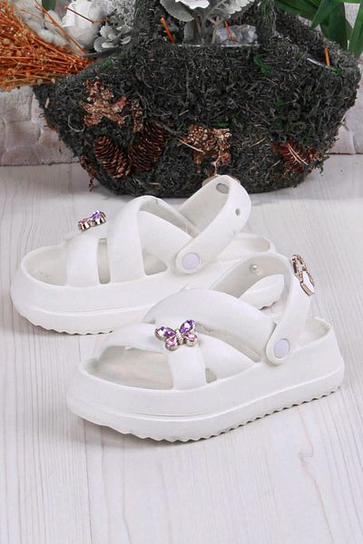 Melek Tuna Girl's Stone Sandal Slippers, Extra Light and Comfortable Children's Sandal Slippers