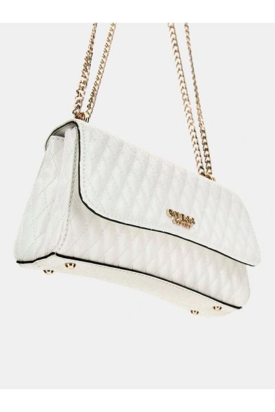 Guess Geantă de cruce albă pentru femei Betula Convertible Xbody Flap Hwgg9626210-whı