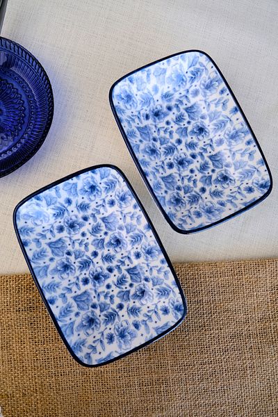 tabakevi Plate House Porcelain Blue Heaven Boat Plate 2 Li 17X12X3Cm