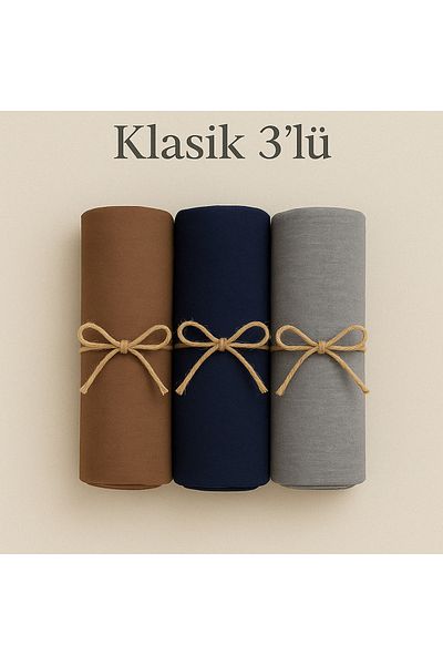 mim eşarp Combed Cotton Shawl Classic Set of 3